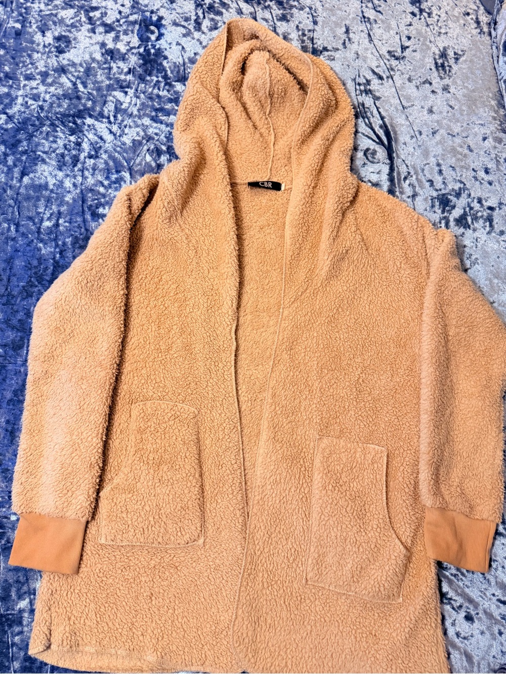 CBR Women's Hooded Teddy Jacket in Tan